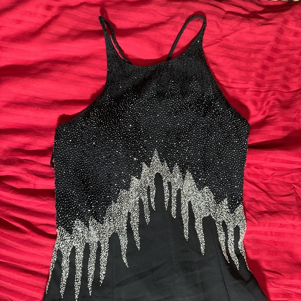 Black and Silver Hand Beaded Dress - Picture 3 of 6